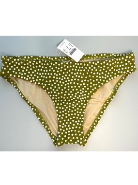 J.Crew NWT Swimsuits Confetti-Dot Bikini Bottom Size XS Gilded Olive Color